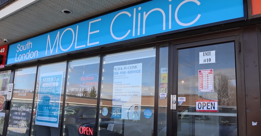 South London Mole Clinic storefront in London, Ontario